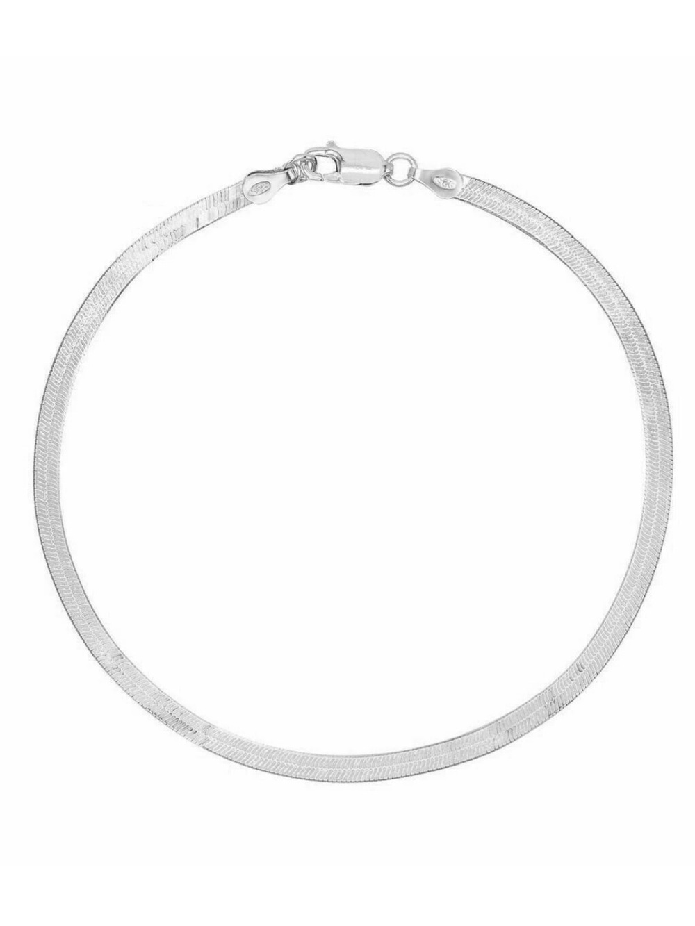 925 Sterling Silver Herringbone Bracelet / Anklet